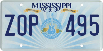 MS license plate ZOP495