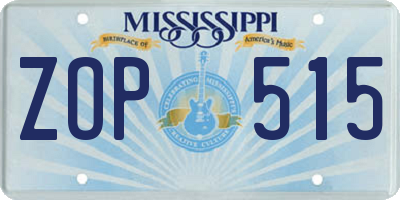 MS license plate ZOP515