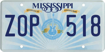 MS license plate ZOP518