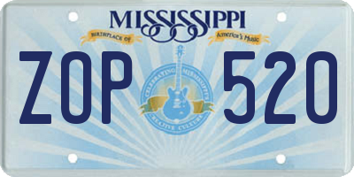 MS license plate ZOP520