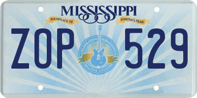 MS license plate ZOP529