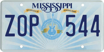 MS license plate ZOP544
