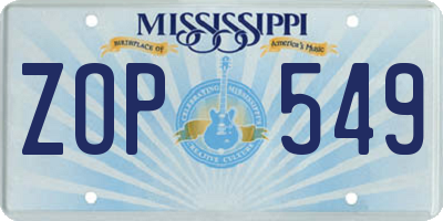 MS license plate ZOP549