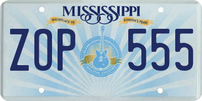 MS license plate ZOP555