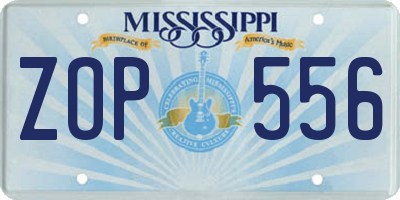 MS license plate ZOP556