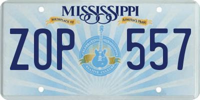 MS license plate ZOP557