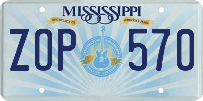 MS license plate ZOP570