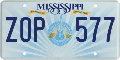 MS license plate ZOP577