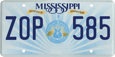 MS license plate ZOP585