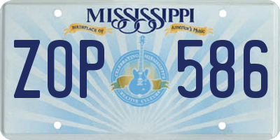 MS license plate ZOP586