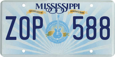 MS license plate ZOP588