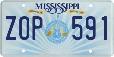 MS license plate ZOP591