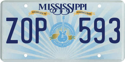 MS license plate ZOP593