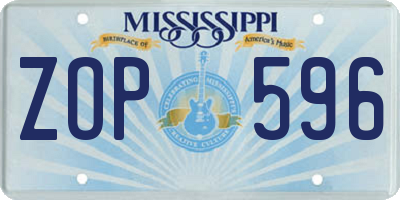 MS license plate ZOP596
