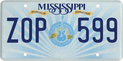 MS license plate ZOP599