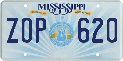 MS license plate ZOP620