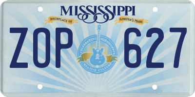MS license plate ZOP627