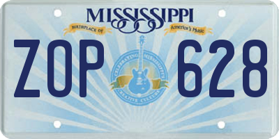 MS license plate ZOP628