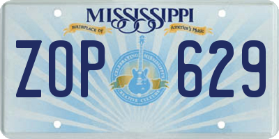 MS license plate ZOP629