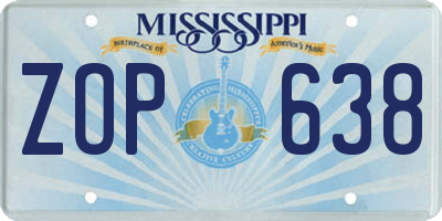 MS license plate ZOP638
