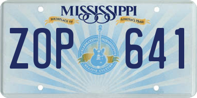 MS license plate ZOP641