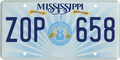 MS license plate ZOP658