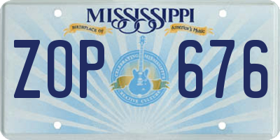 MS license plate ZOP676