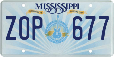 MS license plate ZOP677