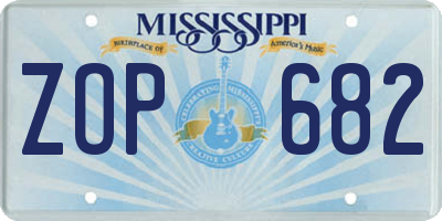 MS license plate ZOP682