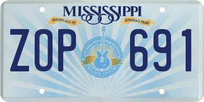 MS license plate ZOP691