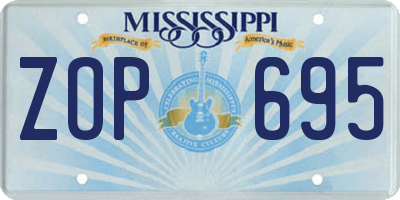 MS license plate ZOP695