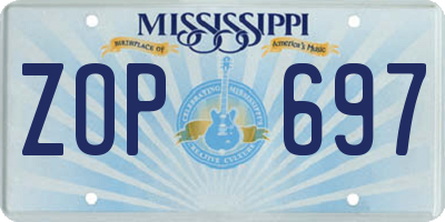 MS license plate ZOP697