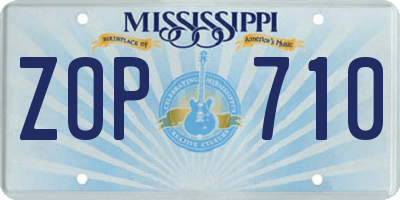 MS license plate ZOP710