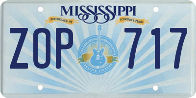 MS license plate ZOP717