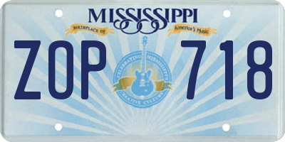 MS license plate ZOP718