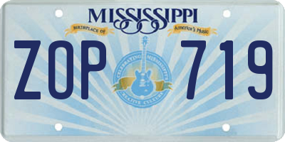 MS license plate ZOP719