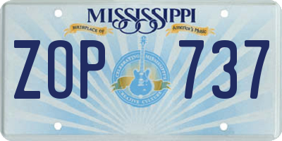 MS license plate ZOP737