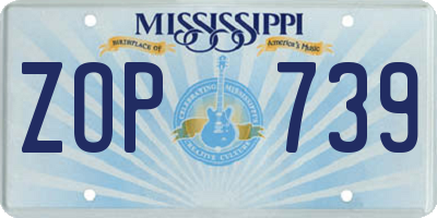 MS license plate ZOP739