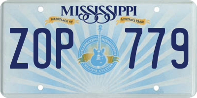 MS license plate ZOP779