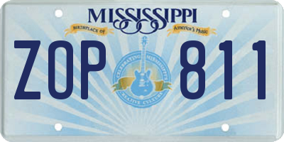 MS license plate ZOP811