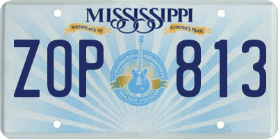 MS license plate ZOP813
