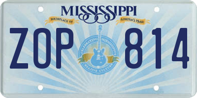 MS license plate ZOP814