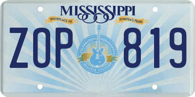 MS license plate ZOP819