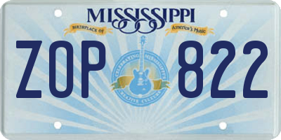 MS license plate ZOP822
