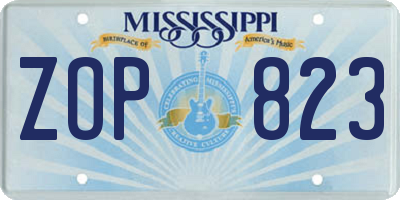 MS license plate ZOP823