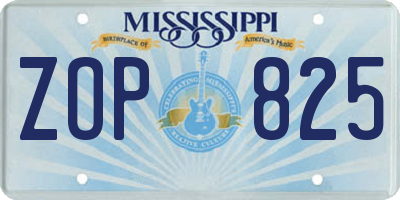 MS license plate ZOP825