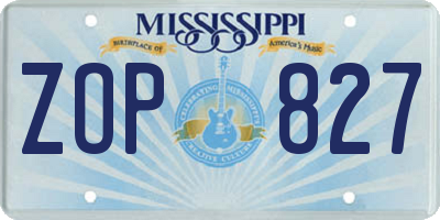 MS license plate ZOP827