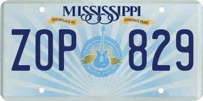 MS license plate ZOP829