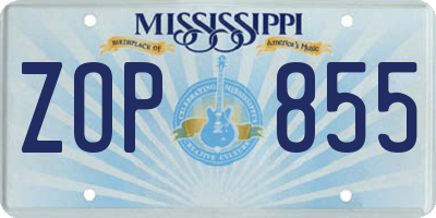 MS license plate ZOP855