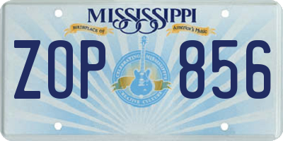 MS license plate ZOP856